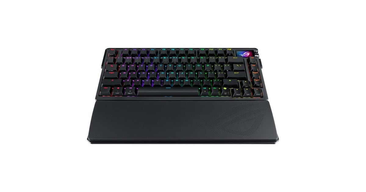 ASUSROG Azoth Extreme, gaming toetsenbord  (Zwart, US lay-out, ROG NX Snow, RGB leds, 75%, Hot-swappable, PBT Double-shot, Bluetooth / 2.4GHz / USB 2.0)