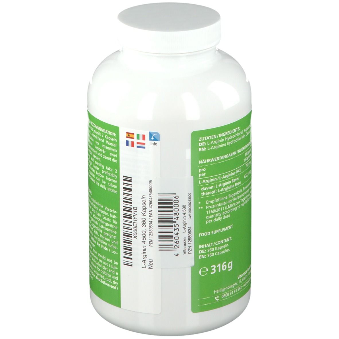 L-ARGININ HOCHDOSIERT 4.500 mg