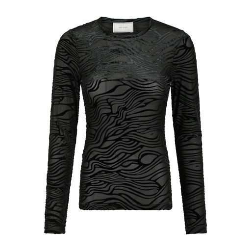 Neo Noir Ella Zebra Burnout Bluse, Black, 36