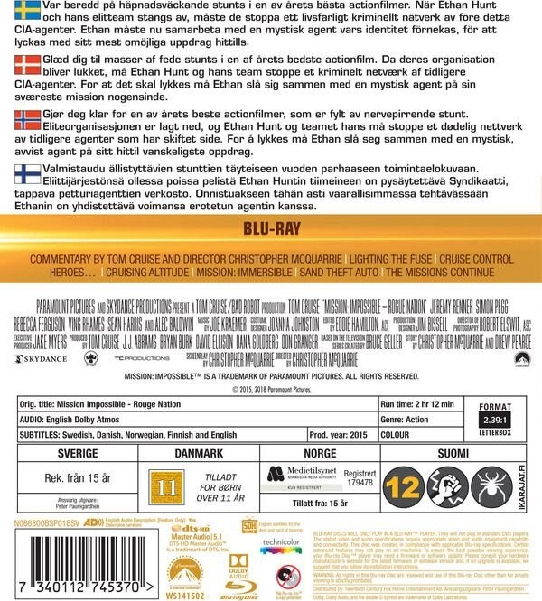 Mission Impossible 5 - Rogue Nation - Blu-Ray