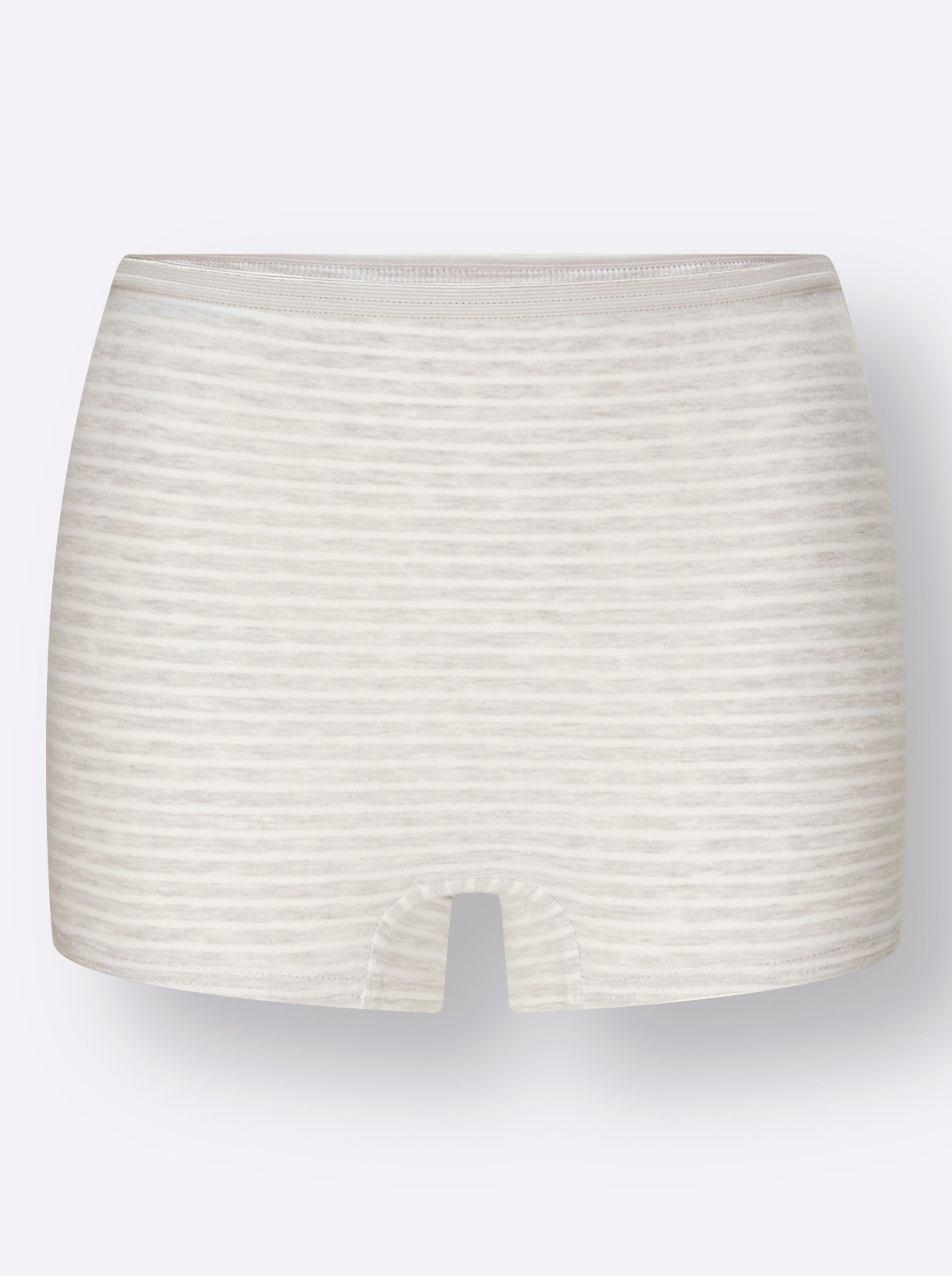 wäschepur Panty in 2x hellgrau-geringelt + 2x weiß