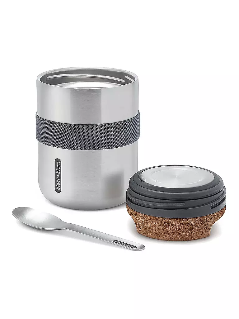 BLACK+BLUM Thermobecher 550ml Edelstahl / Schwarz silber