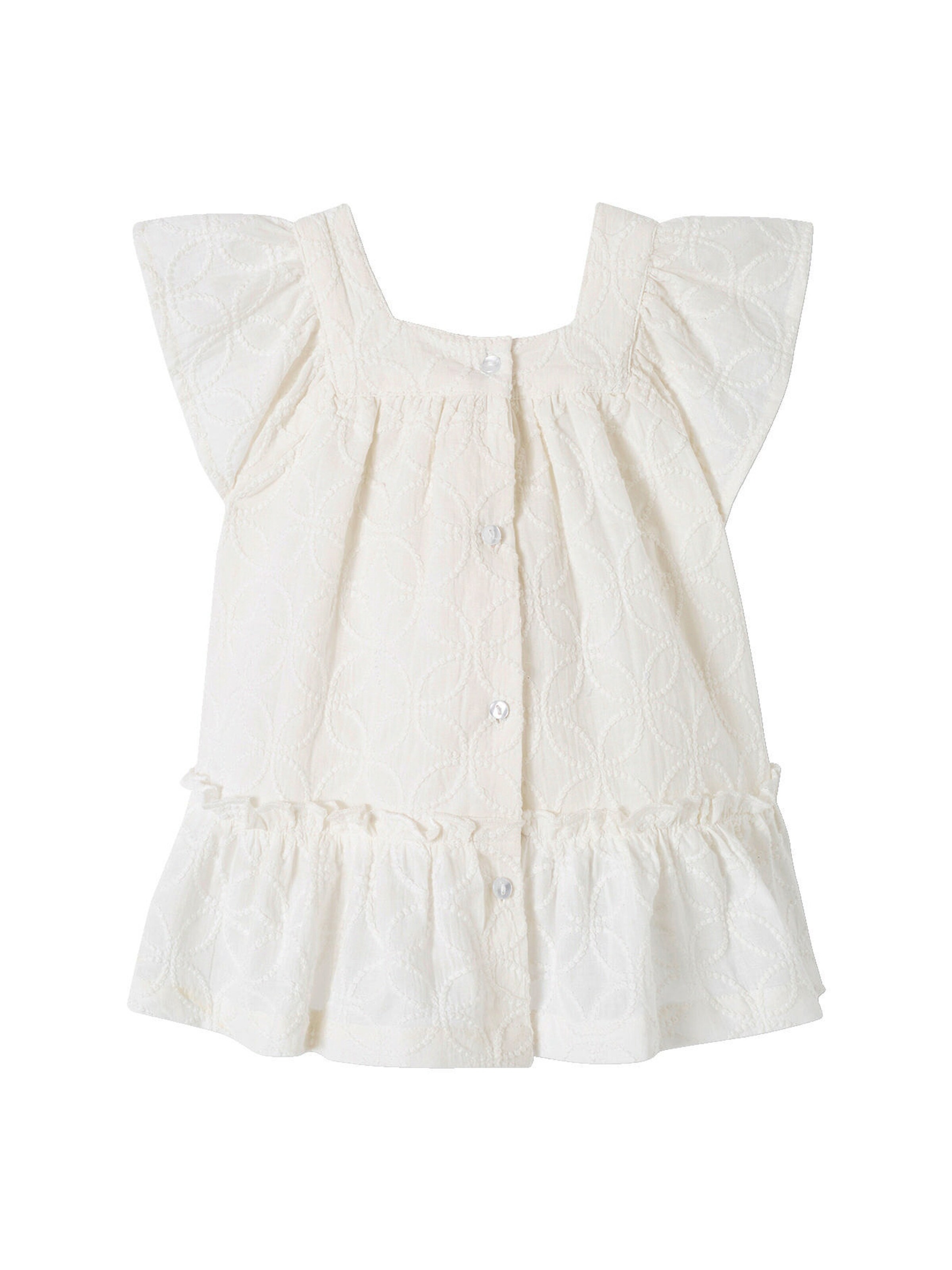 Vertbaudet Festliches Baby Kleid mit Stickereien wollweiß