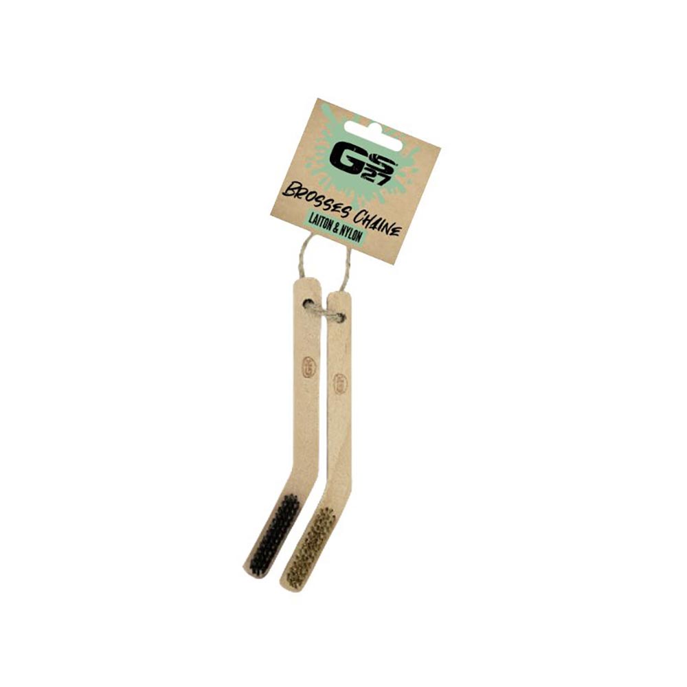 GS27 - Pack 2 brosses chaîne - Laiton et Nylon