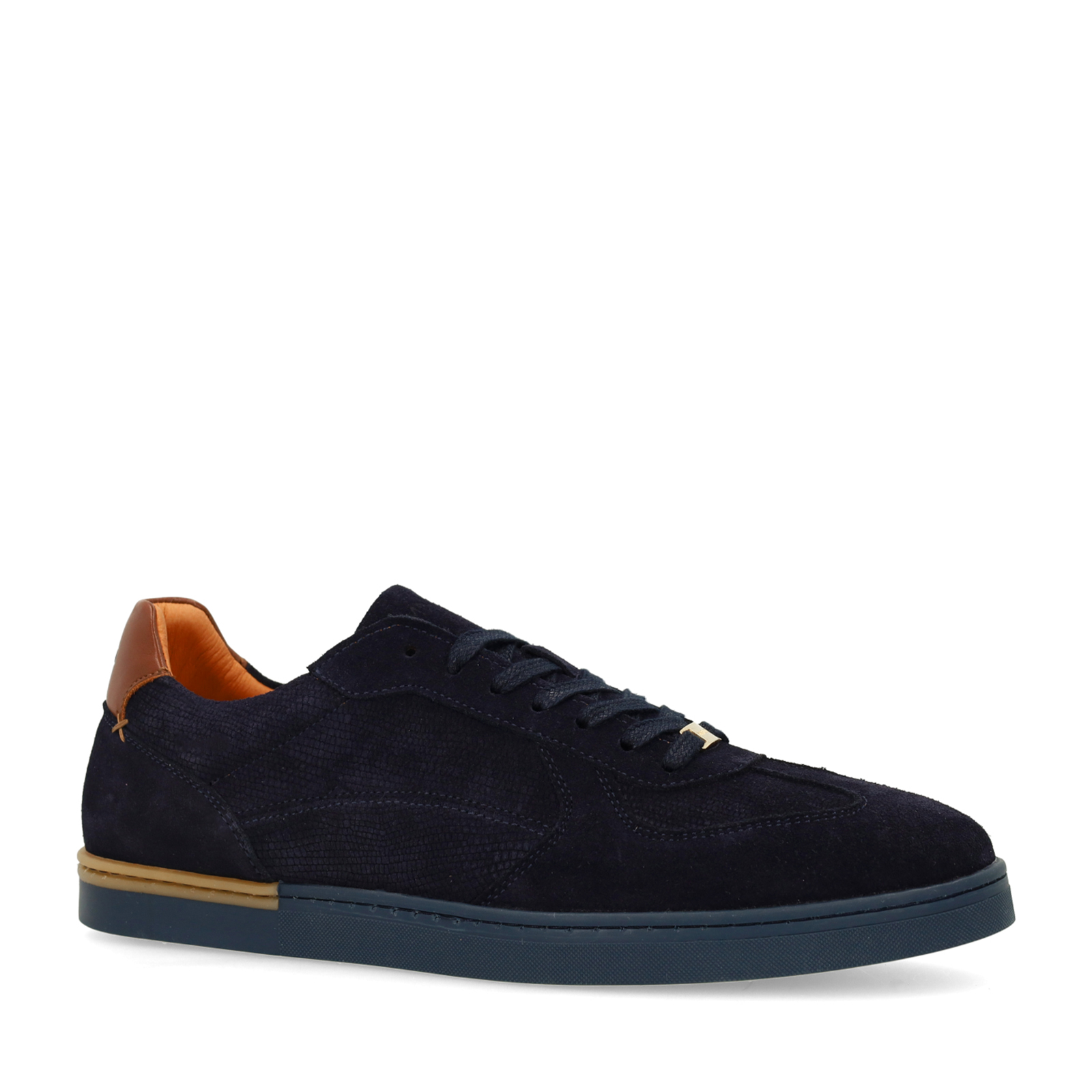 Donkerblauwe suède sneakers