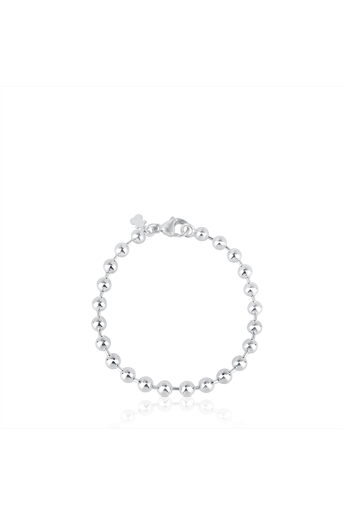 Pulseira Básica com Bolas Prateadas - Cinza