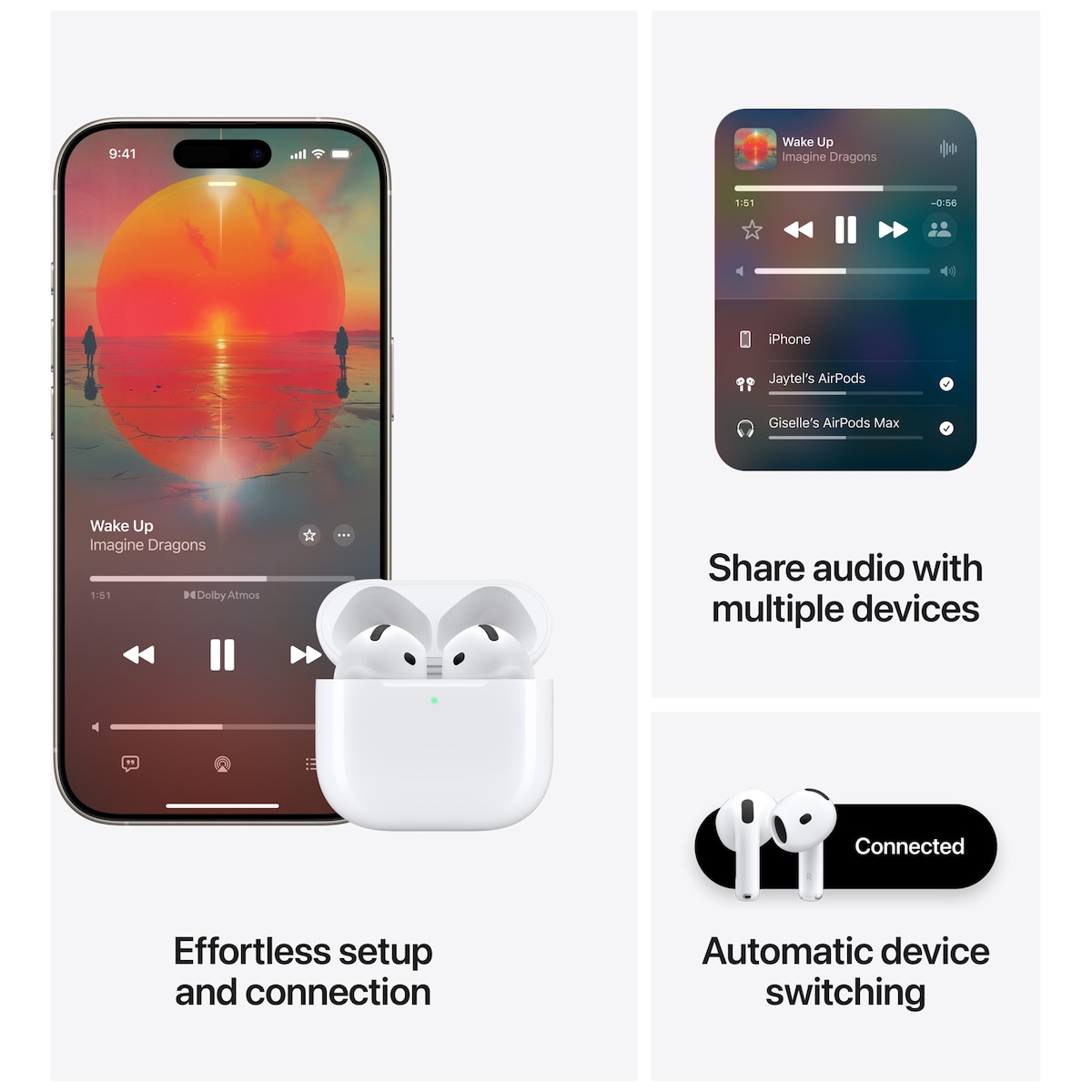 Apple AirPods 4 (2024) trådløse hodetelefoner med ladeetui (USB-C)