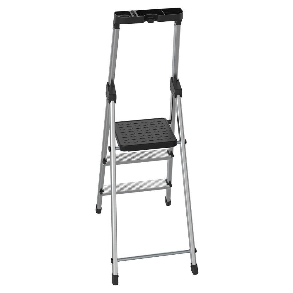 Huishoudladder met 3 treden en gereedschapsbak – opvouwbaar