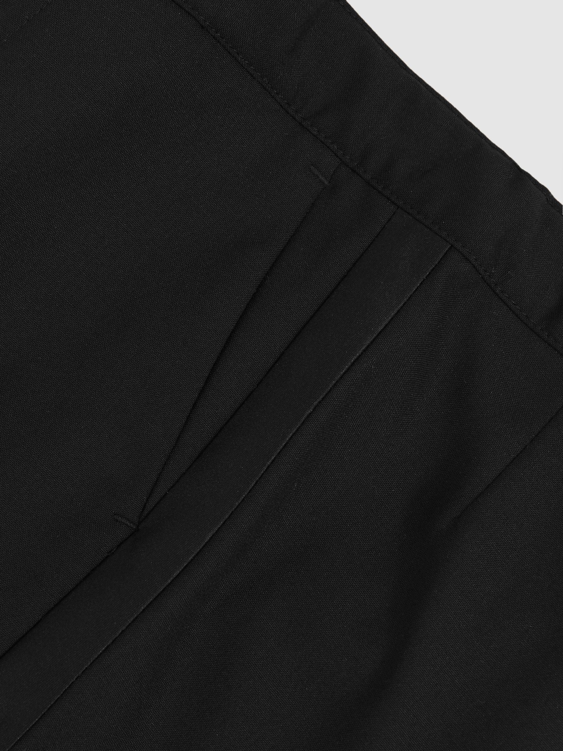 Zwart - Reiss Knightsbridge Tuxedo broek van satijn met strepen