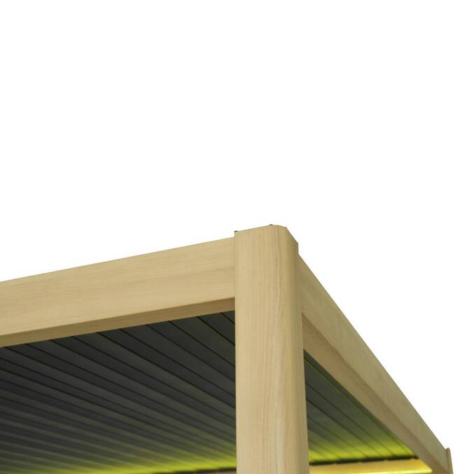 Pergola électrique bioclimatique EVORA Effet bois Honey