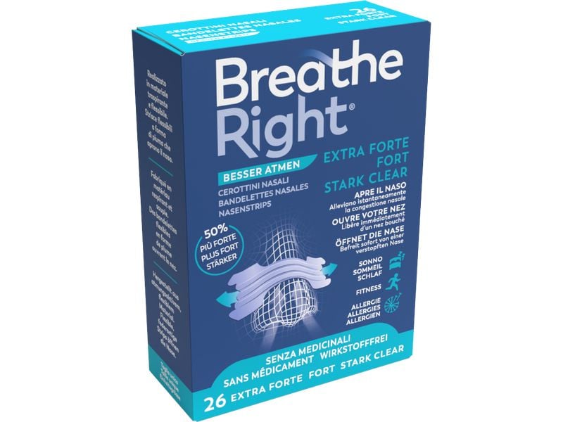 Breathe Right Nasenpflaster Extra Clear 26 Stück Nasenstrips