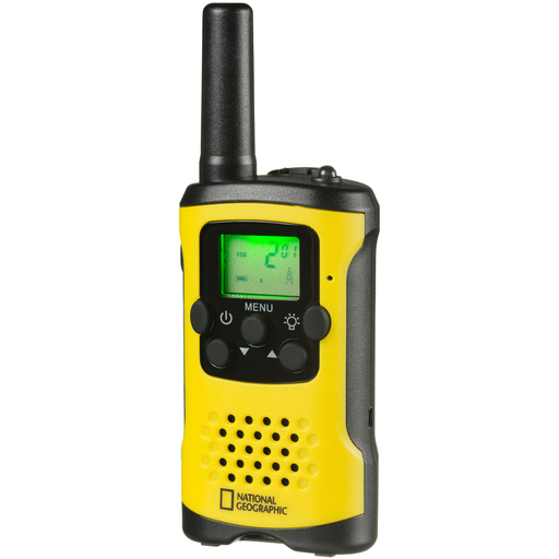 Conjunto de 2 rádios comunicadores National Geographic com longo alcance de até 6 km.