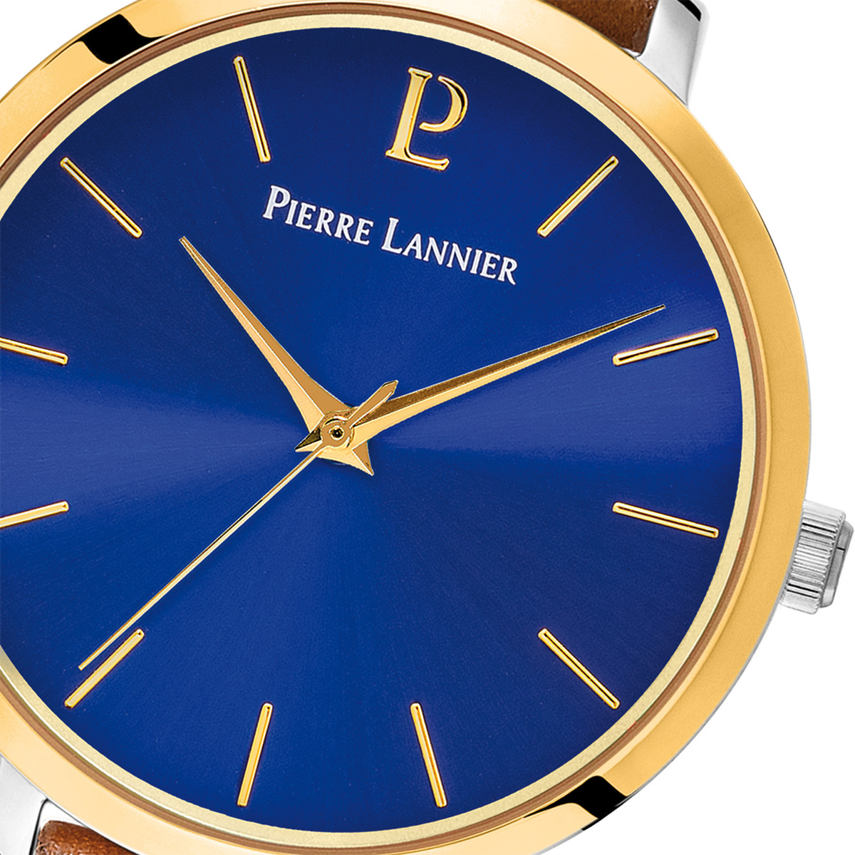 Montre PIERRE LANNIER Chouquette acier femme bracelet cuir brun