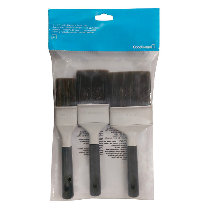 Lot 3 pinceaux plats huile, vernis et lasure GoodHome