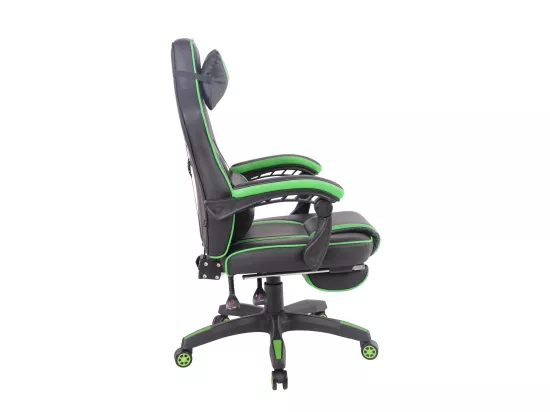 Chaise de bureau - Similicuir & Plastique - Noir / Vert - Heat