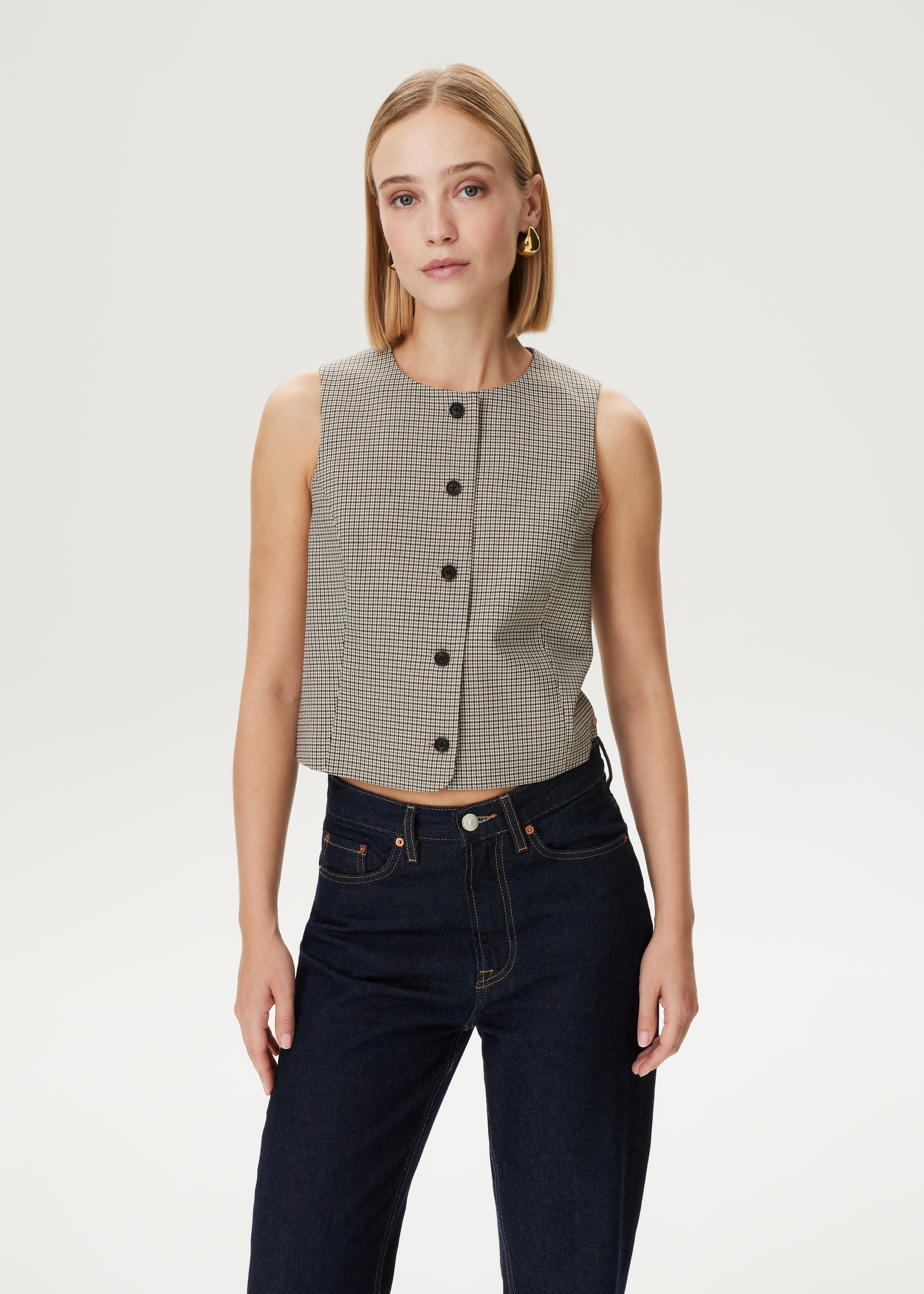 Gilet met geruit patroon