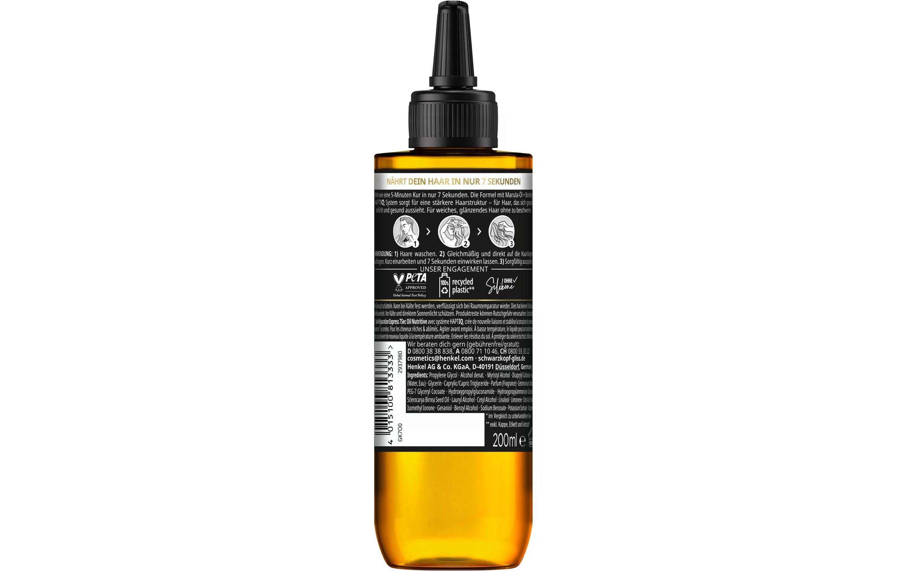 Haarkur Oil Nutritive 7 Sec 200 mlPflegekur sorgt in nur 7 Sekunden für glänzendes, repariertes Haar