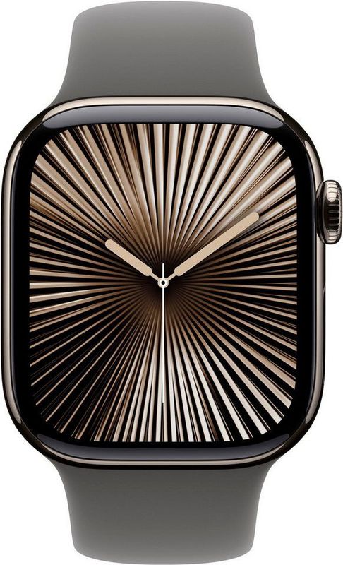 Apple - Watch 10 - Smartwatch - Titan - Sport - GPS+4G - Natuurlijk/Steengrijs