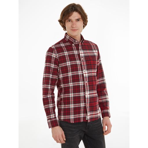 Tommy Hilfiger Ternet Langærmet Skjorte, Rouge/Multi, XL