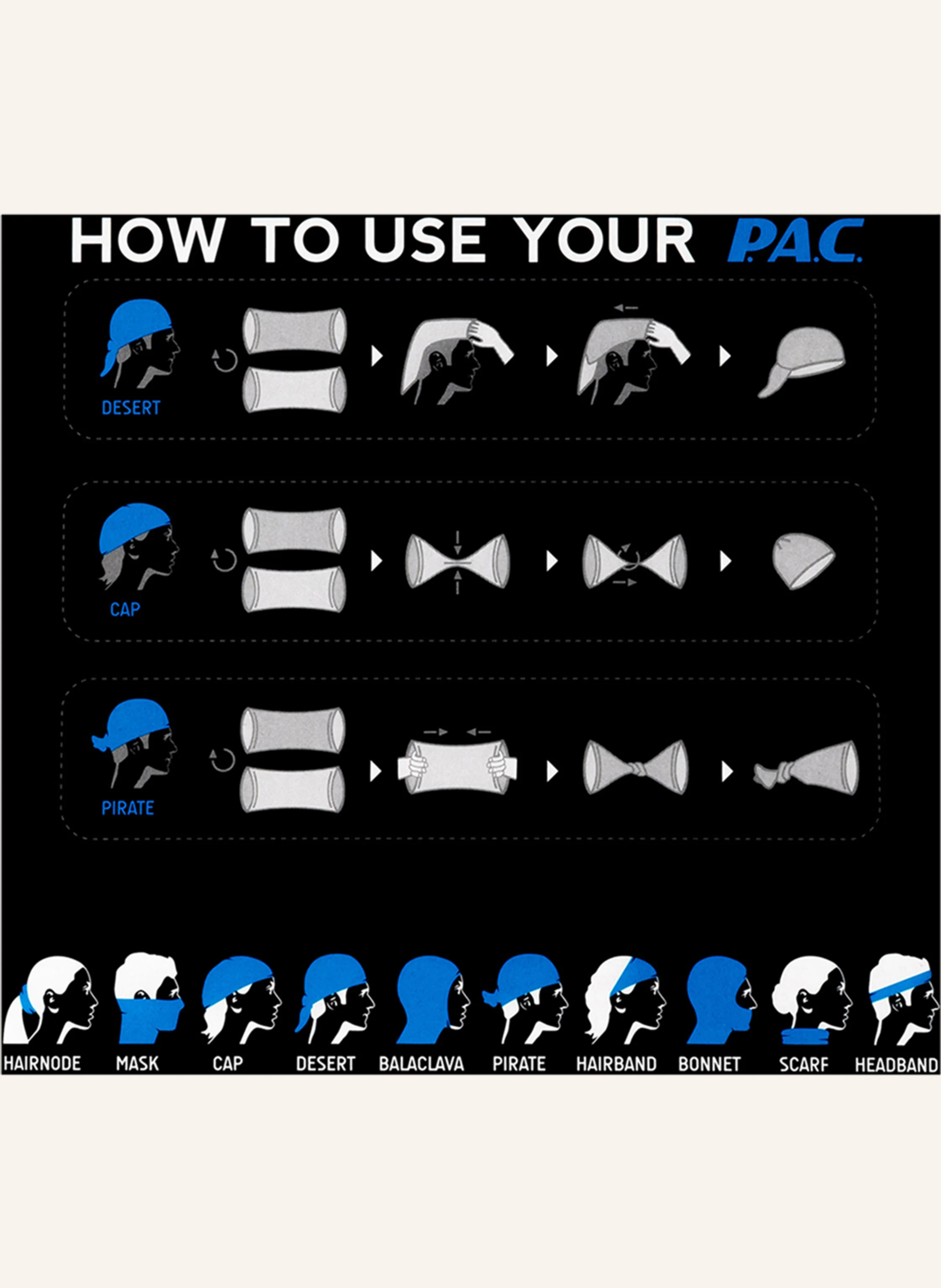 P.A.C. Multifunktionstuch aus Merinowolle