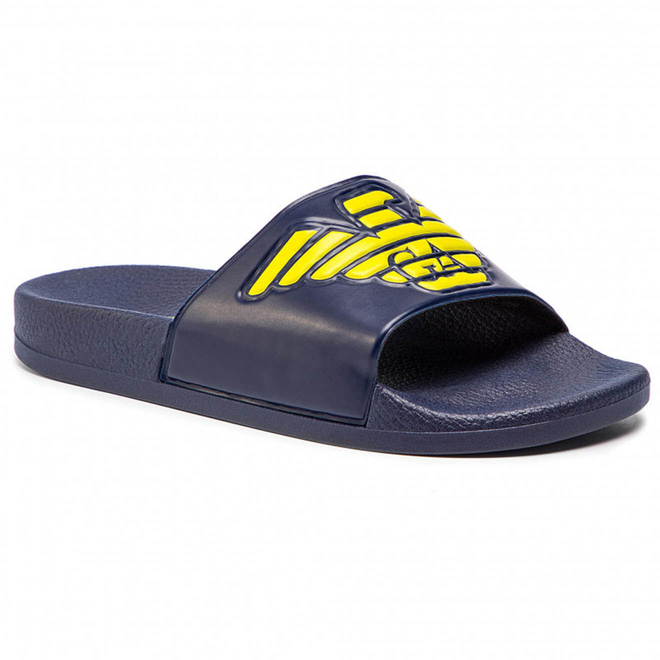 EA7 Sandales Beach wear bleu marine/jaune