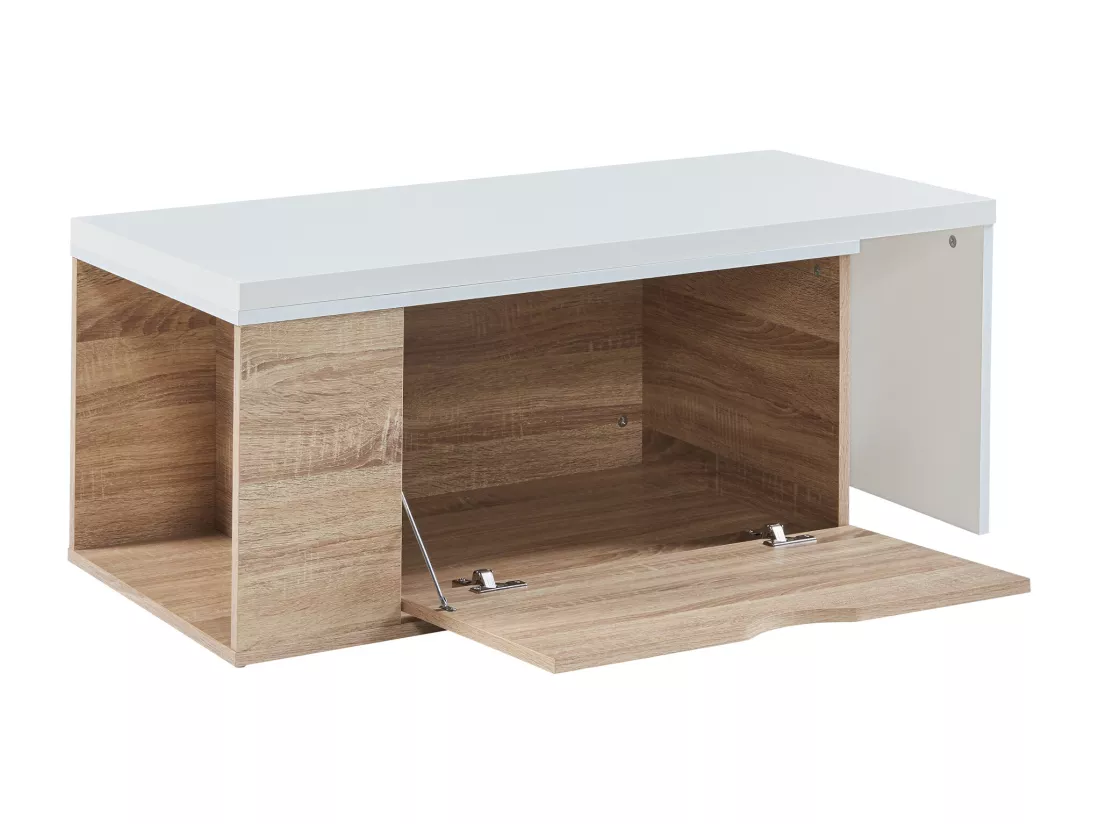 Table d'appoint Österåker 100 x 48 x 40 cm effet bois blanc [en.casa]