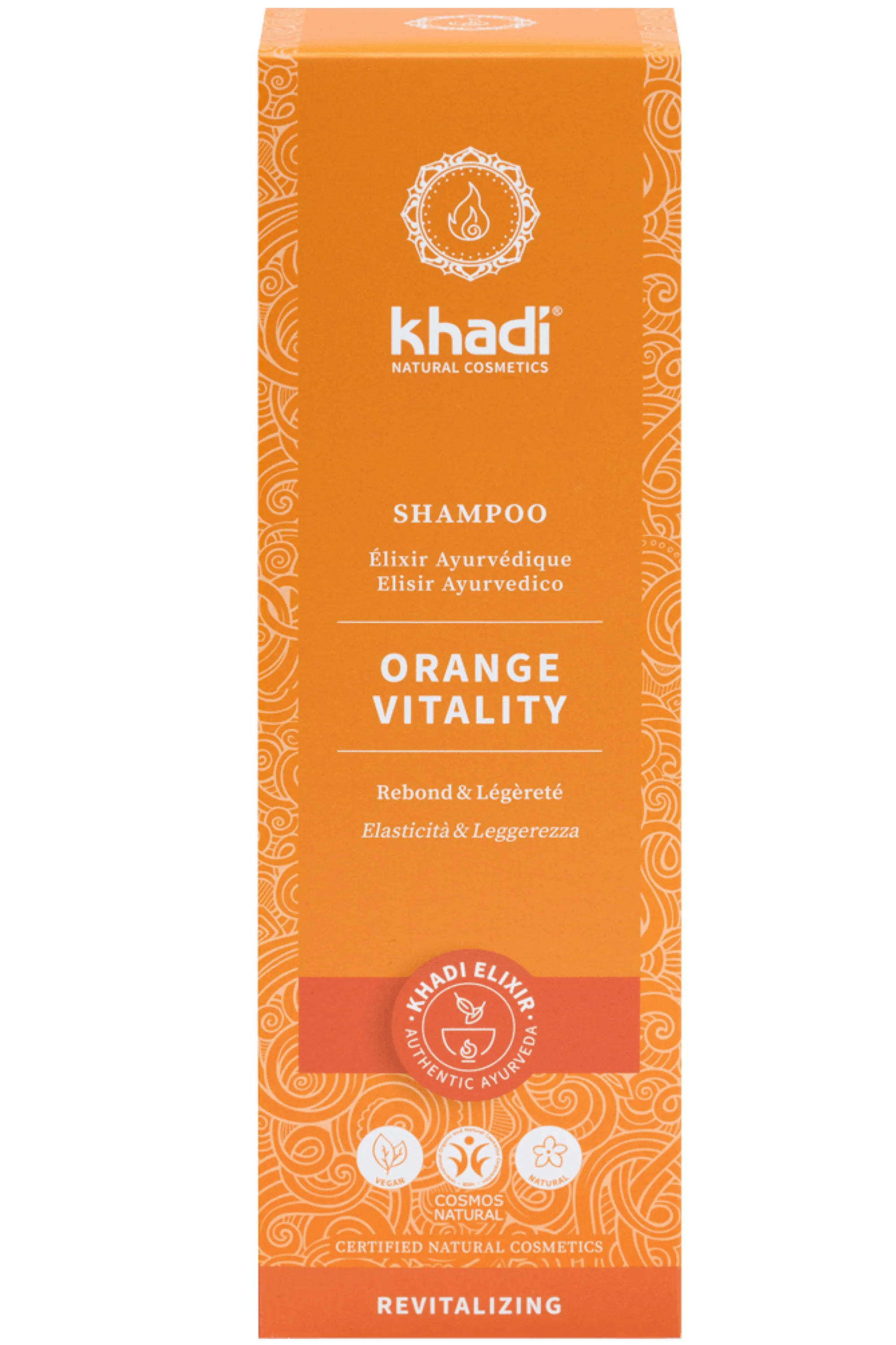 KHADI Shampoing rebond & légèreté ayurvédique Orange Vitality-200 ml