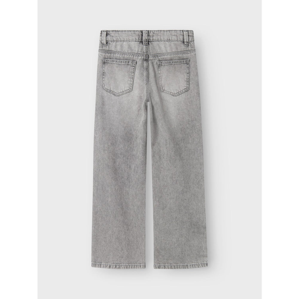 Køb Name It Light Grey Denim Rose Wide Jeans Noos