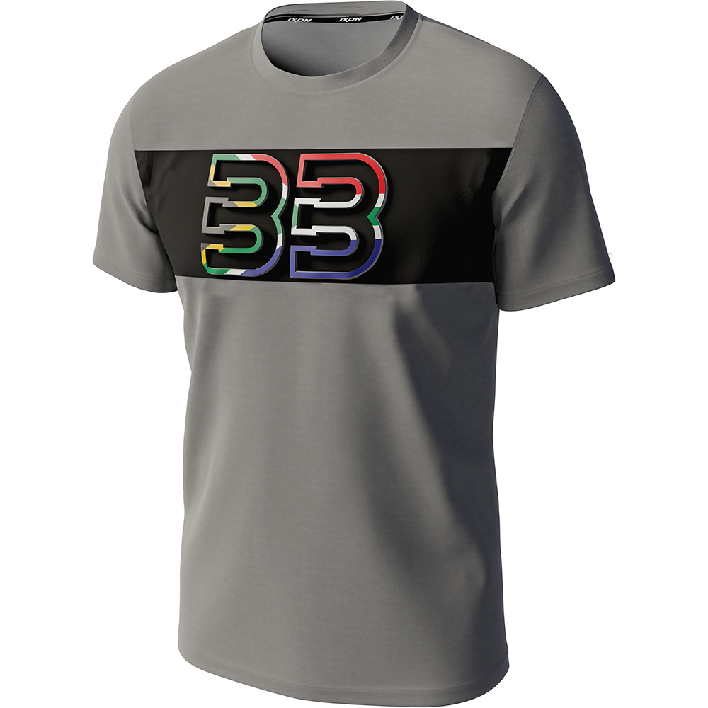 Ixon - T-shirt Brad Binder 23 N°1 Gris / Noir