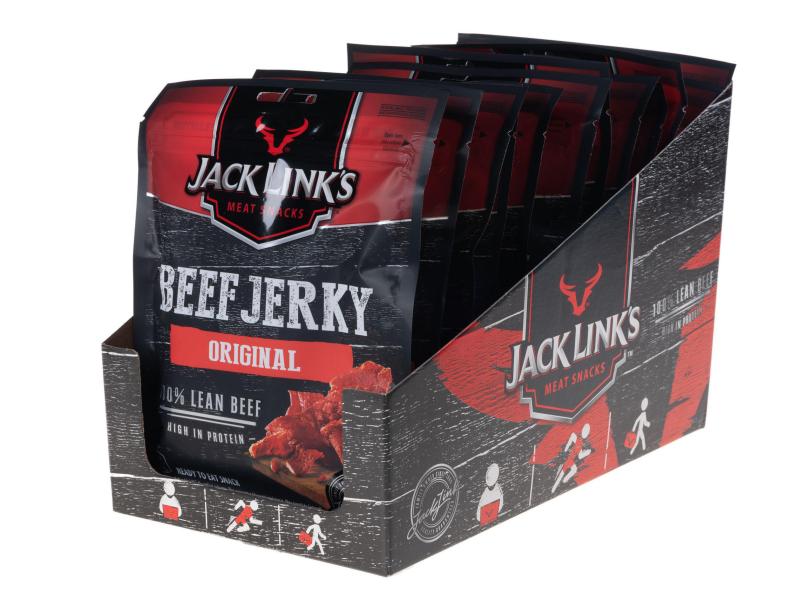 Jack Link's Fleischsnack Beef Jerky Original 12 x 60 g Fleischsnack im Beutel