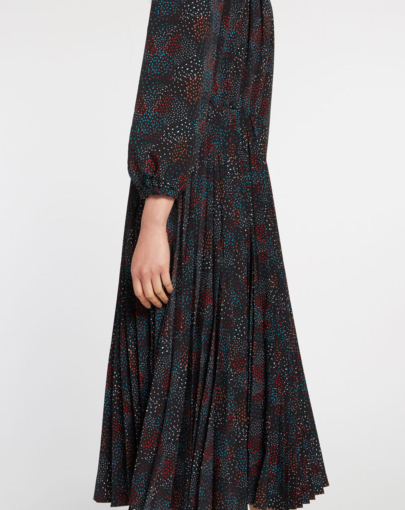 Galeries Lafayette Robe longue et plissée Gaia noire