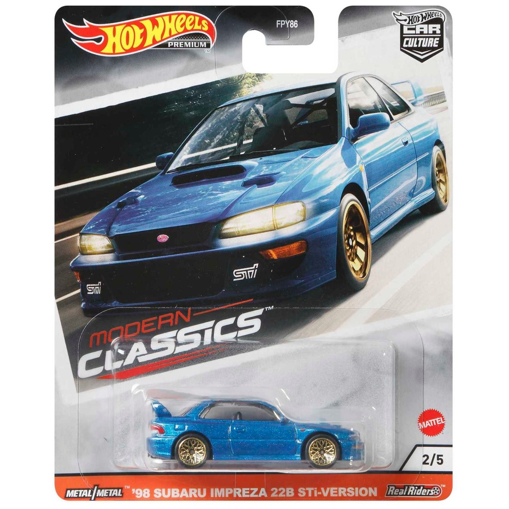 Hot Wheels Premium Culture Auto 1:64 Maßstab Diecast '98 Subaru Impreza 22B Fahrzeug