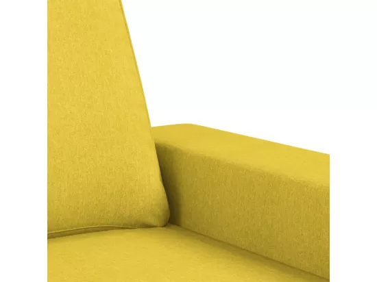 Canapé à 2 places Jaune clair 140 cm Tissu