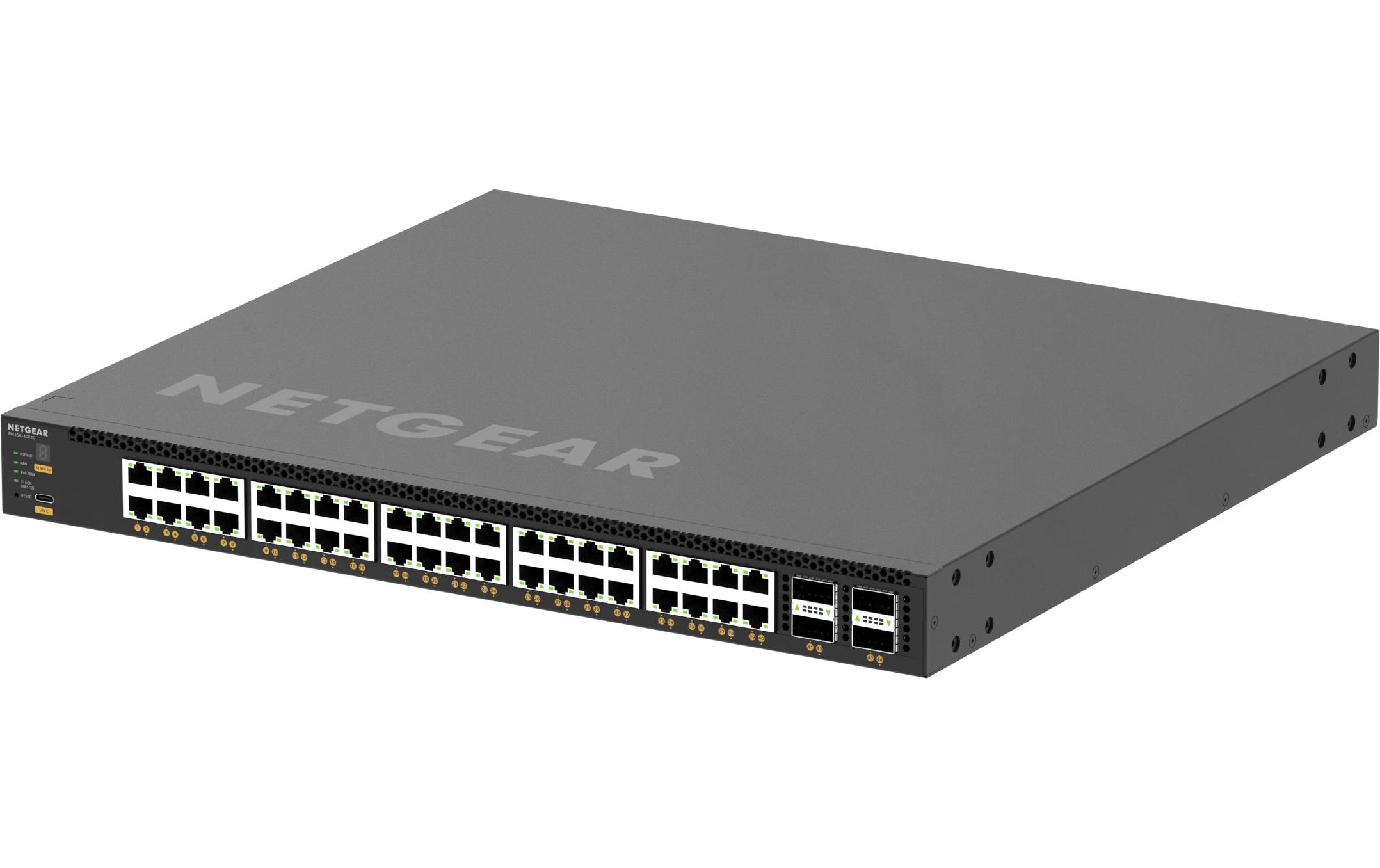PoE++ Switch AV Line M4350-40X4C 44 Port<br>40x10G/Multi-Gig PoE++ (196W - 1676W PoE-Leistung) und 4xQSFP28 (100G) Managed Switch