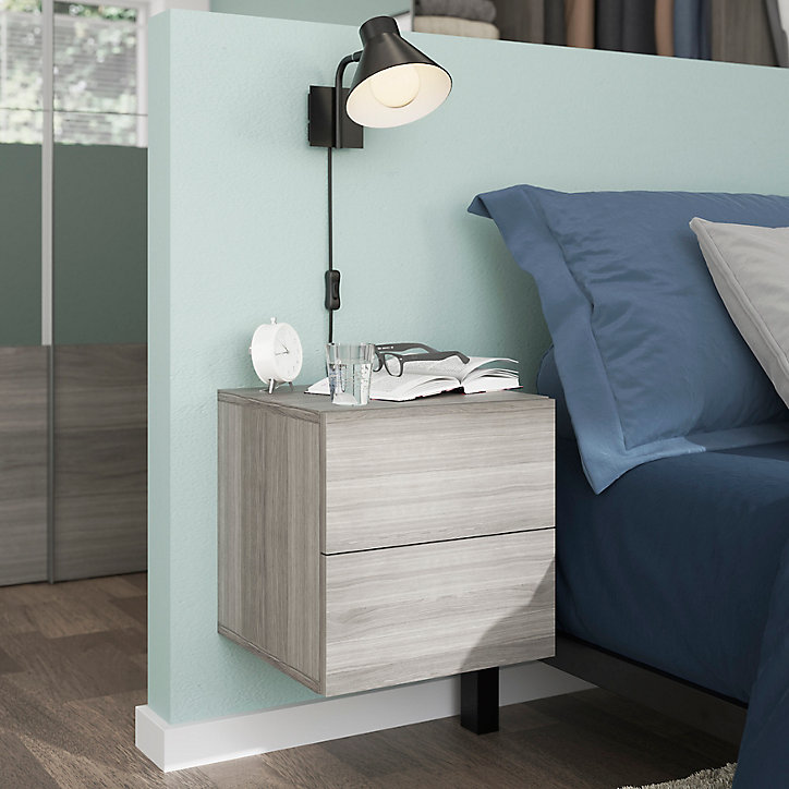 Caisson effet chêne grisé GoodHome Atomia H. 37,5 x L. 37,5 x P. 35 cm