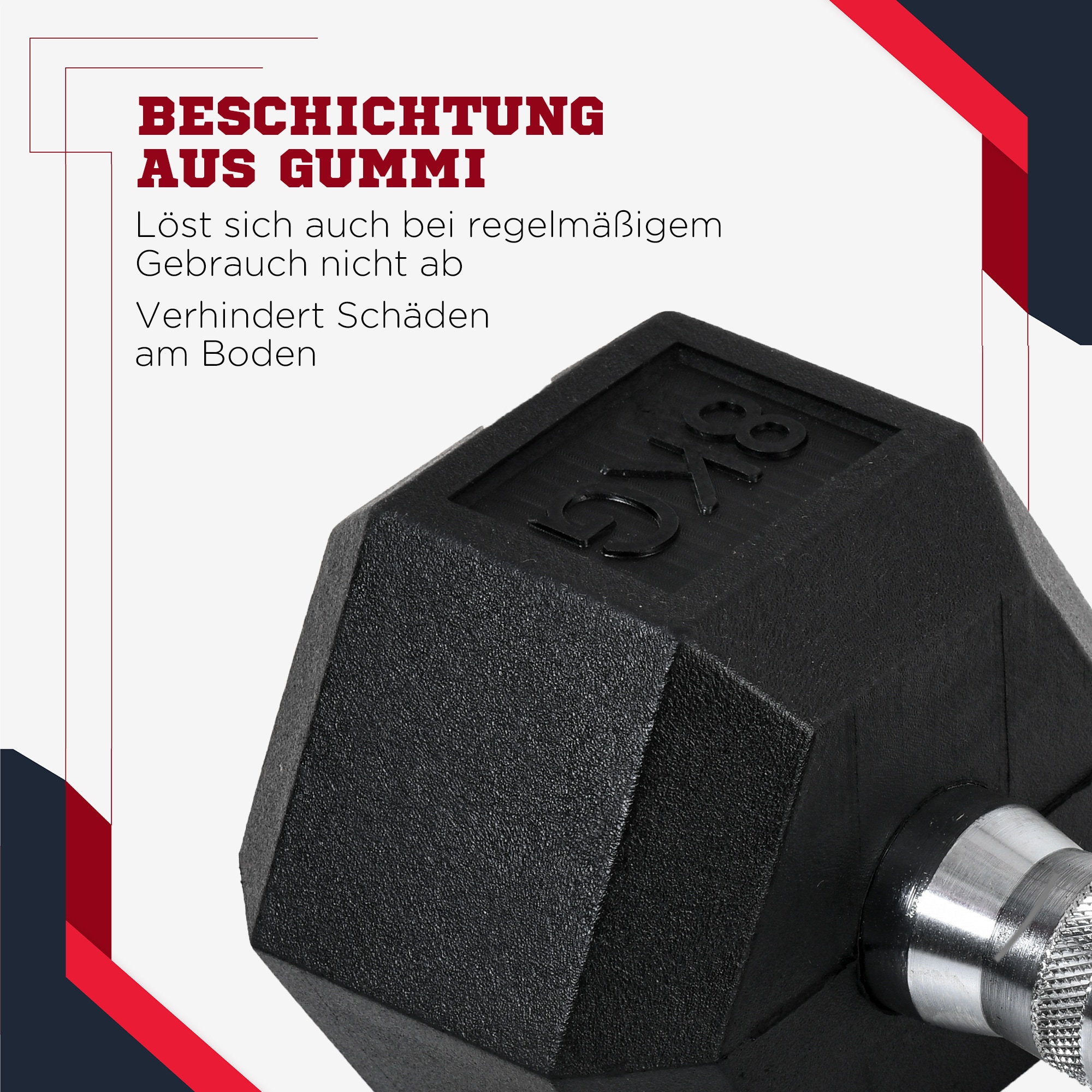 HOMCOM Kurzhantel 2er Set in Hexagon Form schwarz, silber 11,5B x 11,5T x 8H cm