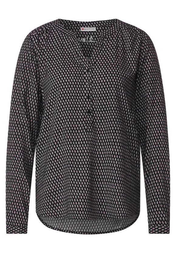 Viskosebluse mit Print - Black