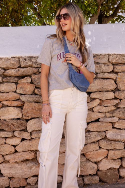Witte jeans met cargo zakken