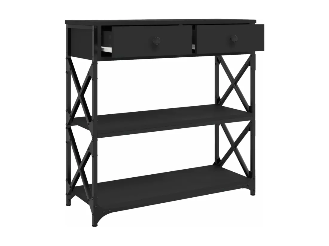 Table console noir 75x28x75 cm bois d'ingénierie