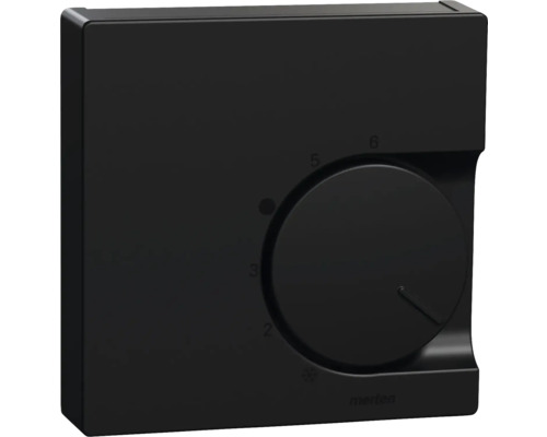 Merten MEG5762-0403 Centraalplaatafdekking voor temperatuurregelaarinzetstuk met wisselcontact M-Pure zwart/mat