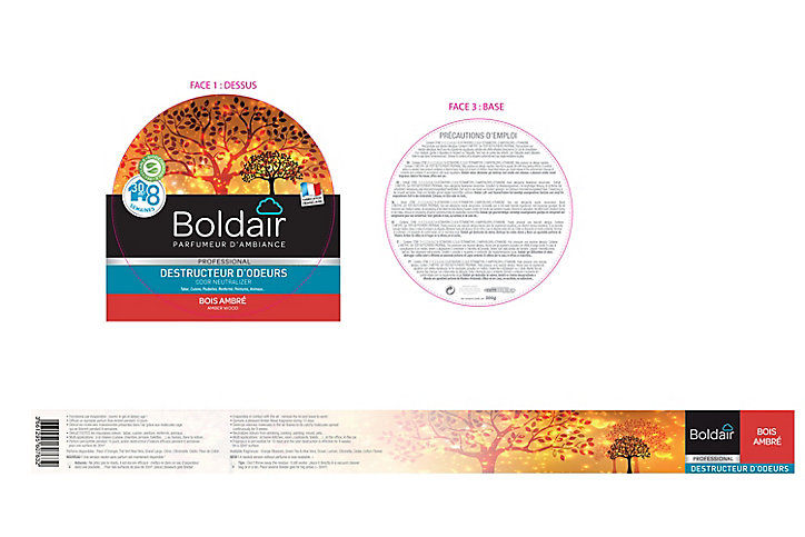 Destructeur d'odeurs gel Boldair bois ambré 300g