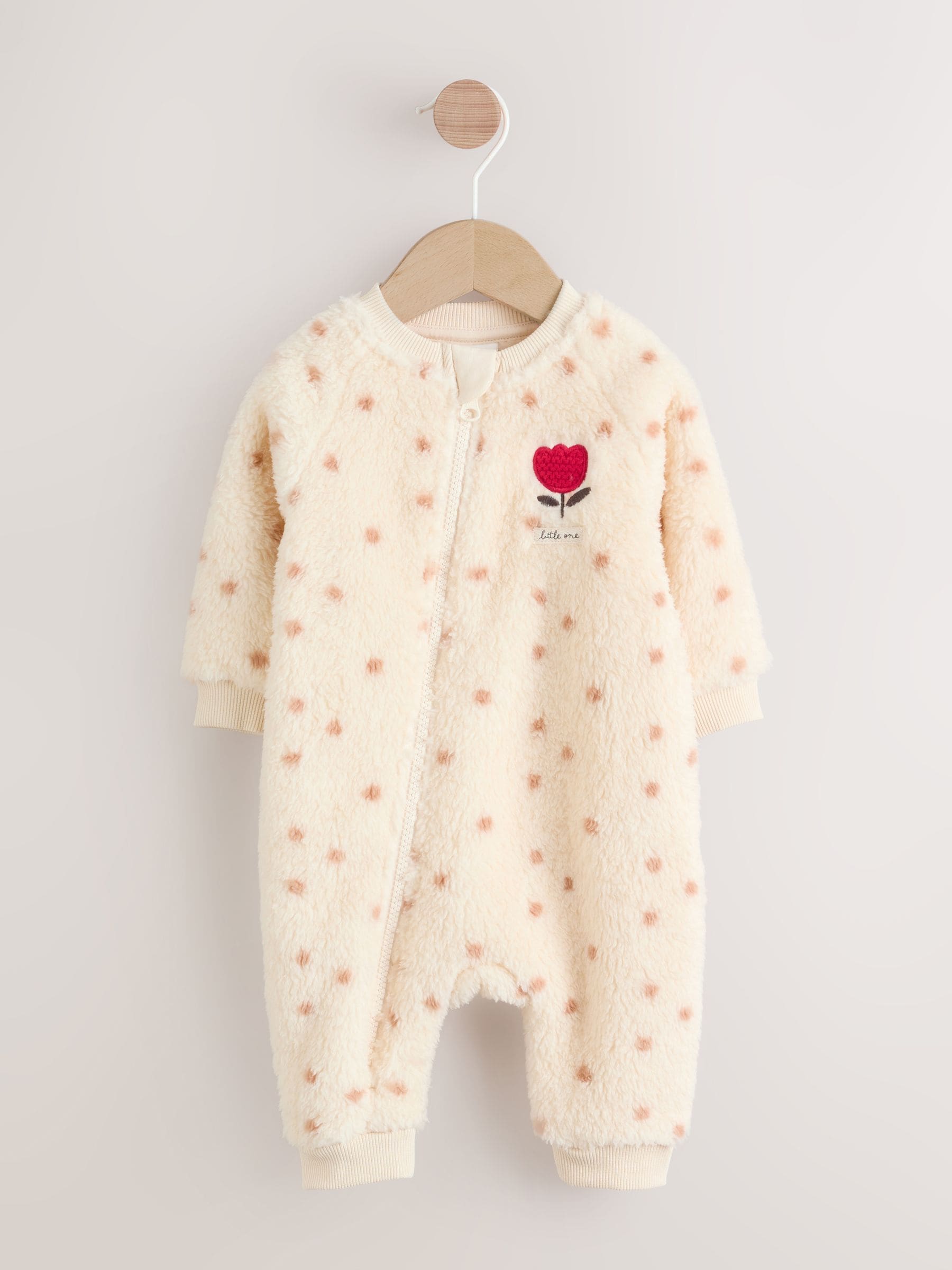 Vlekken - Zwaargewicht fleece babypyjama