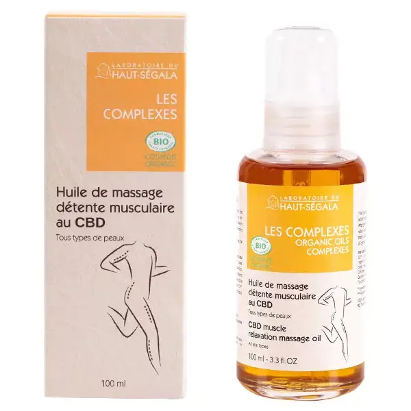 Óleo de massagem de relaxamento muscular CBD orgânico Haut-Ségala 100ml
