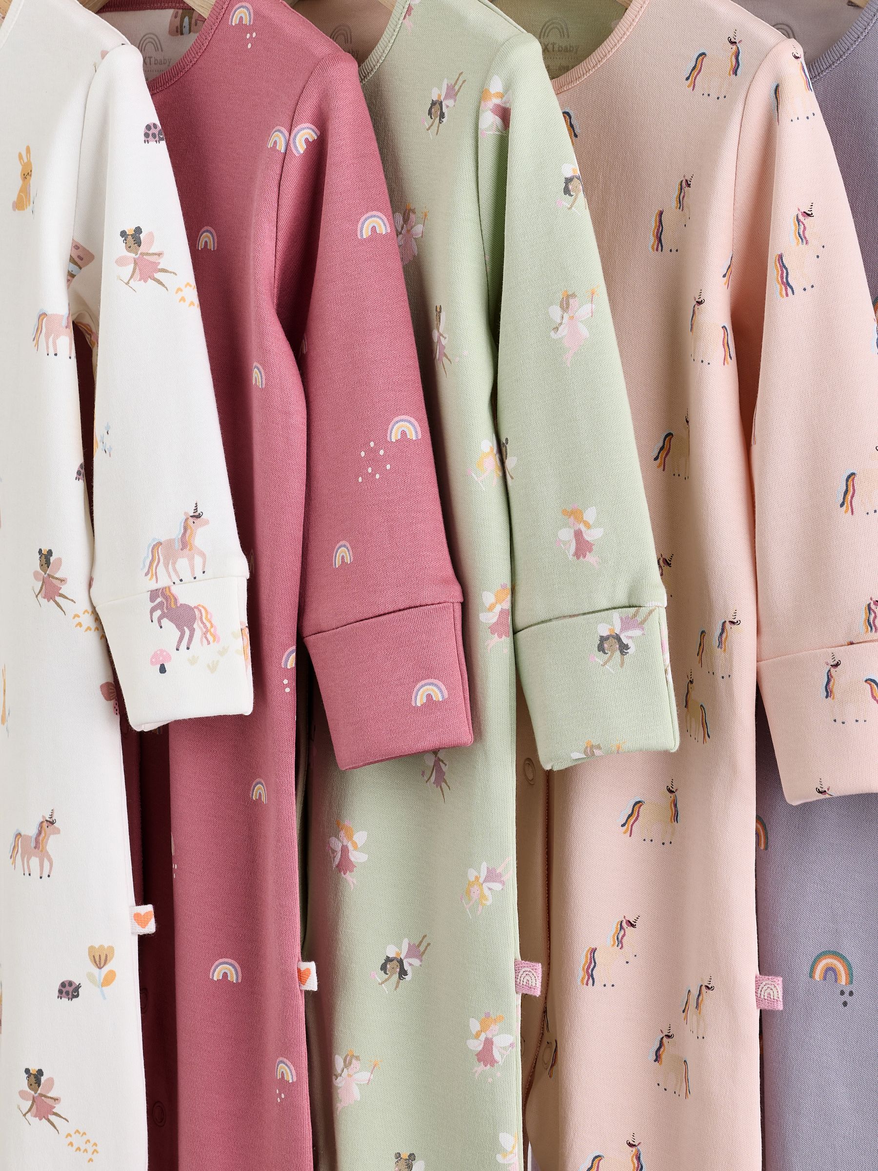 Pastel met tekenfiguurtjesprint - Set van 5 babypyjama's (0-2jr)