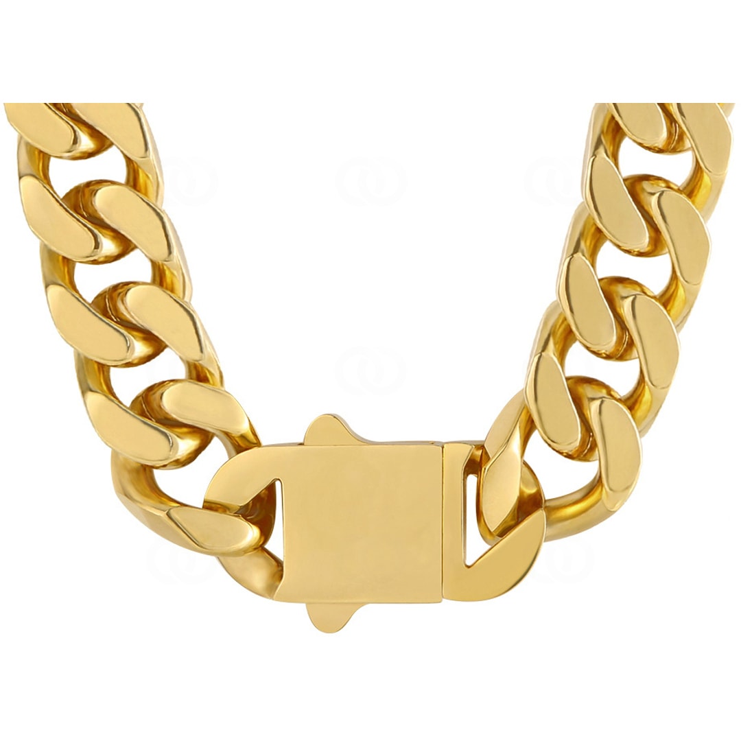 14mm Cuban Link Panzerkette vergoldet