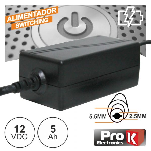 ProK Electronics Alimentador Switching 12v 5a