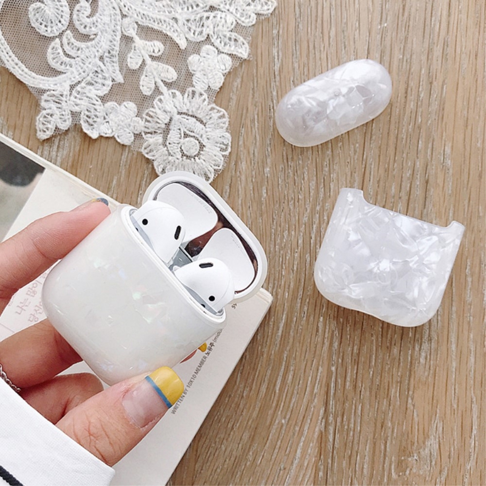 AirPods (1. & 2. Generation) Hardcase Schutzhülle Abdeckung Meerjungfrau Mermaid Design - Weiss