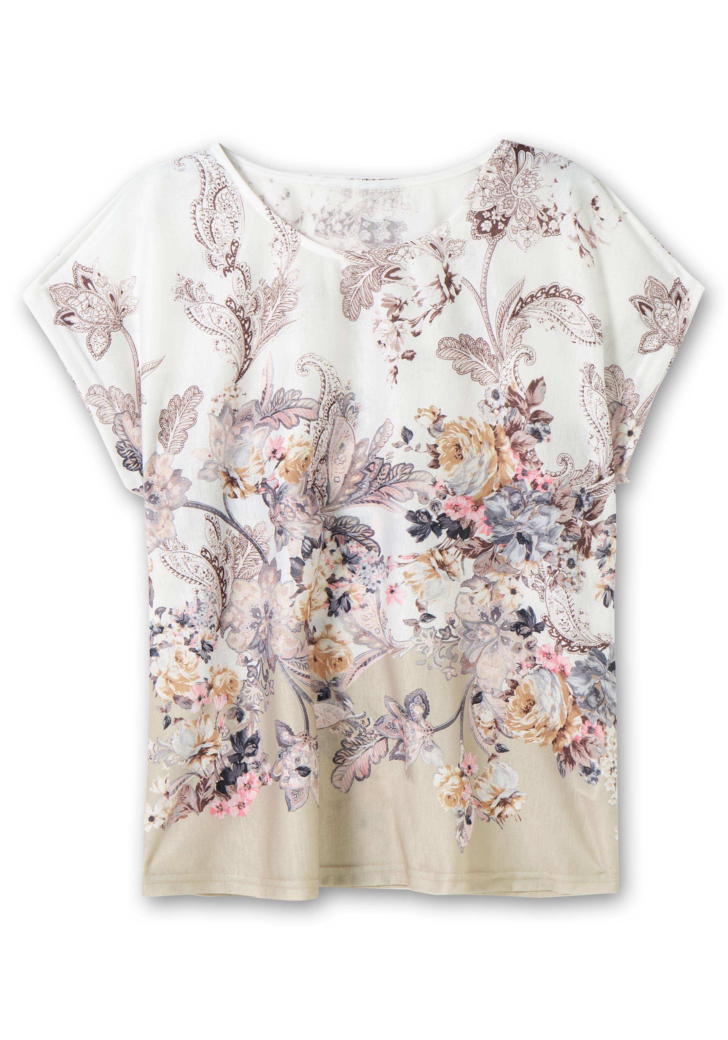 Shirt mit Blumenprint, in bügelfreier Qualität
