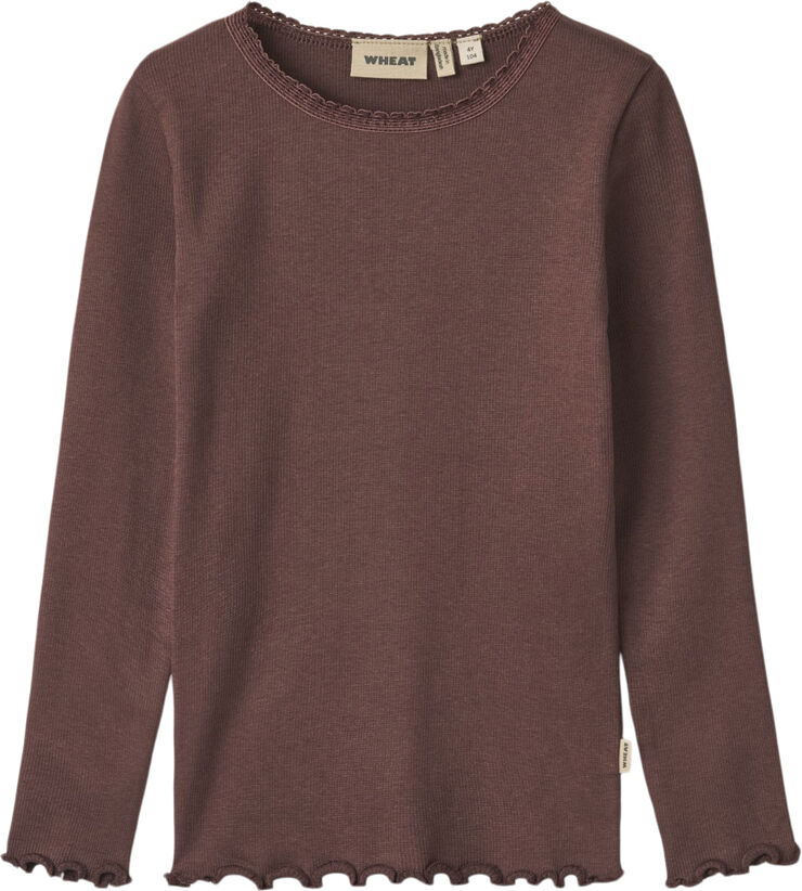 Wheat Langærmet Rib T-shirt Reese Lilla