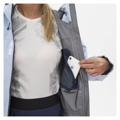 Veste Imperméable Femme Millet Kamet Gore-Tex Bleu Clair